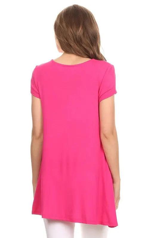 Short Sleeve Knit Tunic Top - Pure Modest Apparel - Short Sleeve Tops