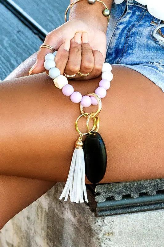 Silicone Color Block Key Ring Bracelet - Pure Modest Apparel - Key Rings