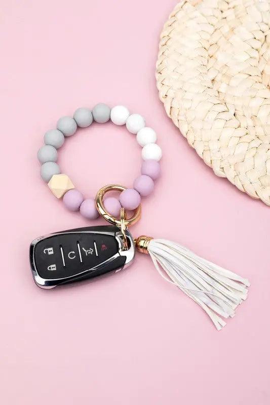 Silicone Color Block Key Ring Bracelet - Pure Modest Apparel - Key Rings