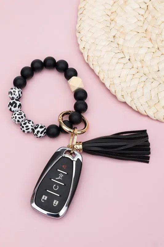 Silicone Color Block Print Key Ring Bracelet - Pure Modest Apparel - Wallets