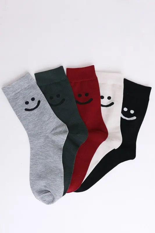 Smiley Face Crew Socks - High Quality Socks