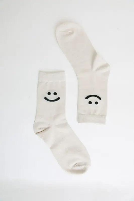 Smiley Face Crew Socks - High Quality Socks
