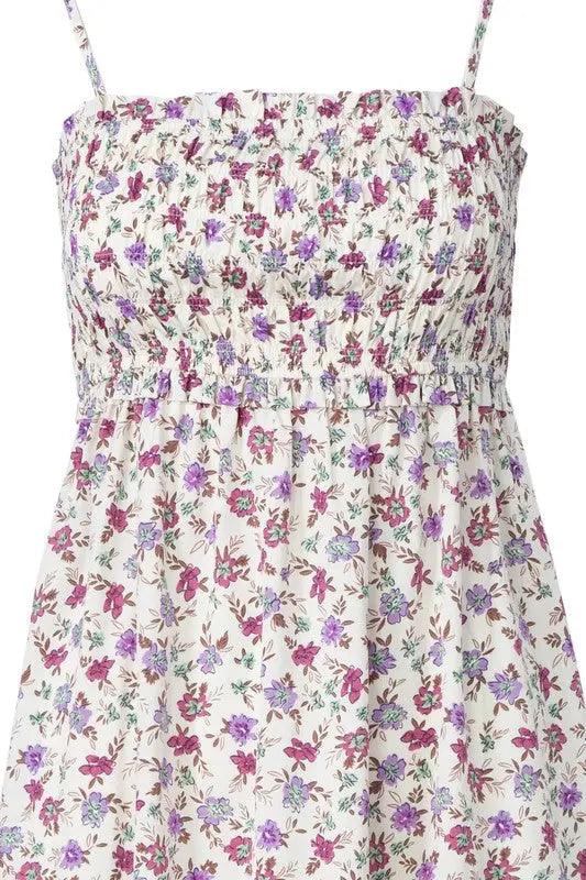Smocked Cami Floral Maxi Dress - Pure Modest Apparel - Maxi Dresses