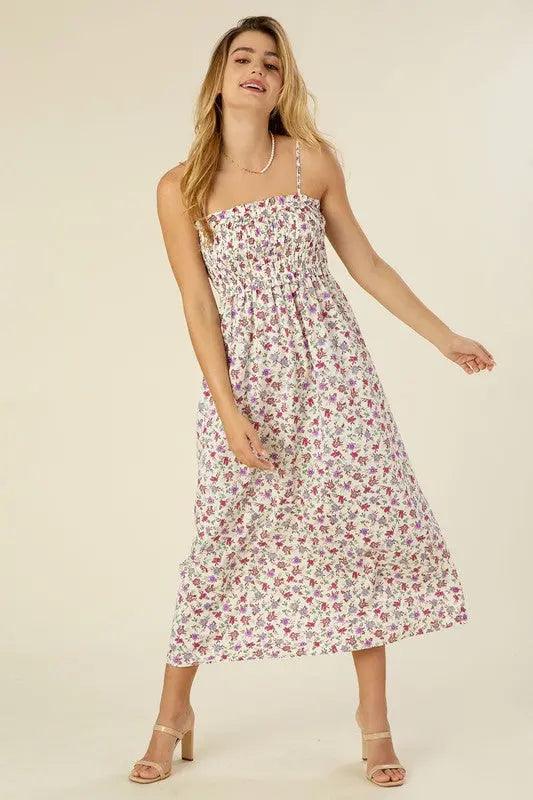 Smocked Cami Floral Maxi Dress - Pure Modest Apparel - Maxi Dresses