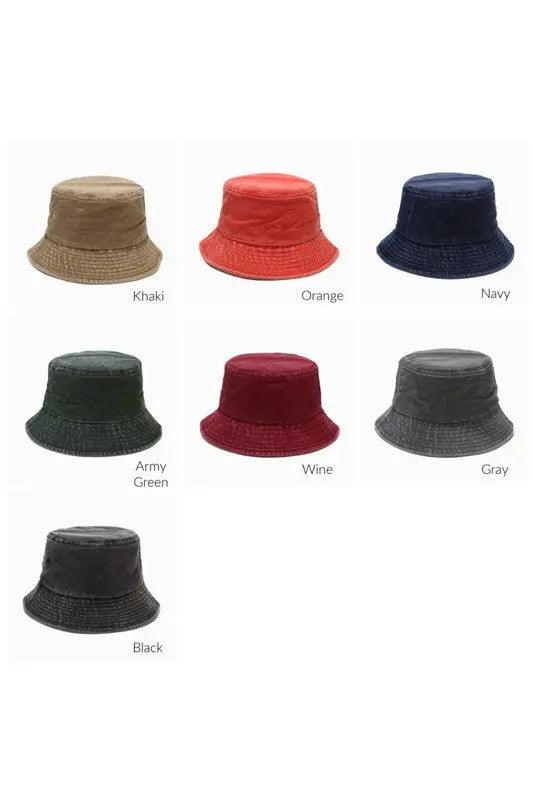 Solid Distressed Bucket Hat - High Quality Hats