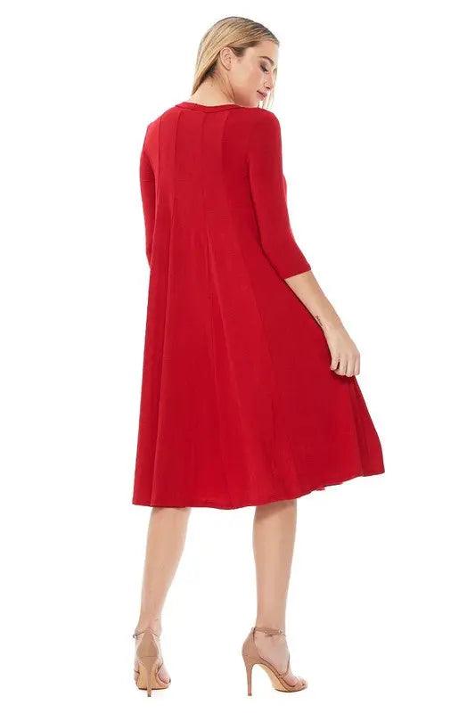 Solid Jersey Knit Midi Dress - Pure Modest Apparel - Midi Dresses
