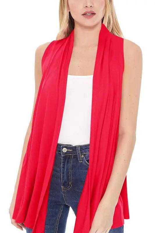 Solid Open Front Vest Cardigan - Pure Modest Apparel - Cardigans