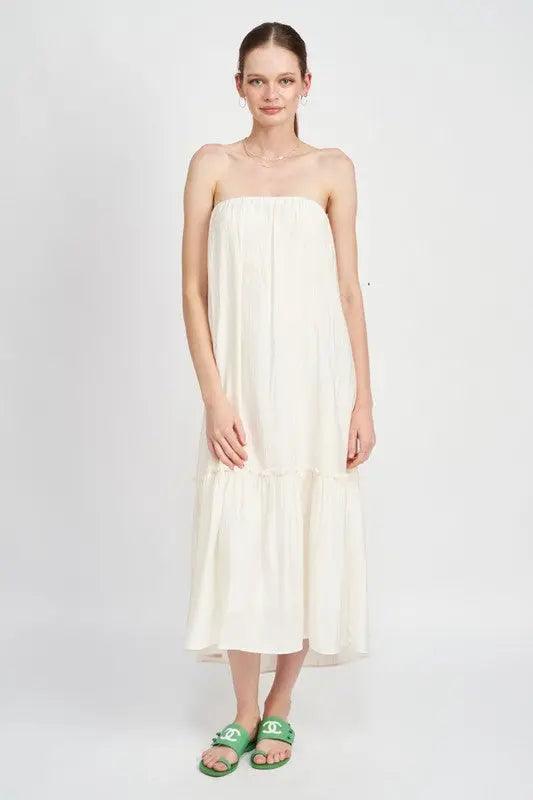 Strapless Tiered Maxi Dress - Pure Modest Apparel - Maxi Dresses