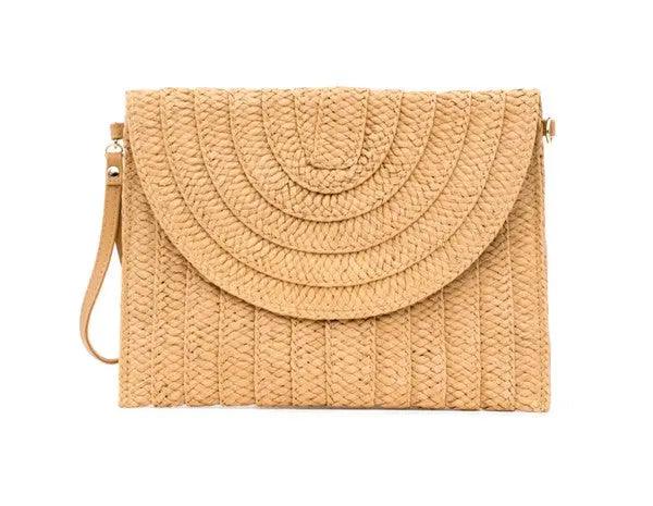 Straw Foldover Convertible Clutch - Pure Modest Apparel - Clutches