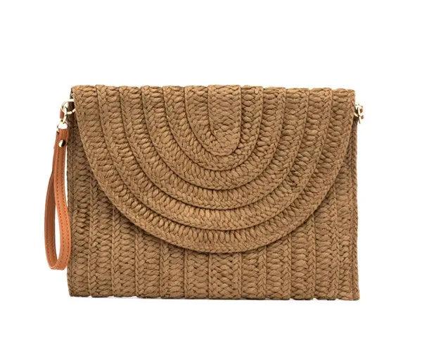 Straw Foldover Convertible Clutch - Pure Modest Apparel - Clutches