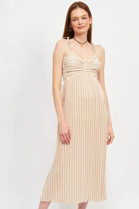 Stripe Spaghetti Strap Maxi Dress - Pure Modest Apparel - Maxi Dresses