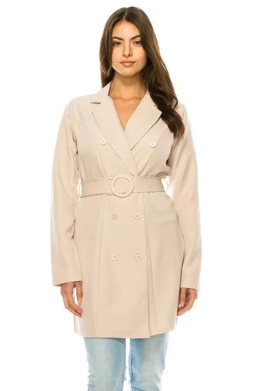 Women's Long Trench Coat With Belt - High Quality Jackets