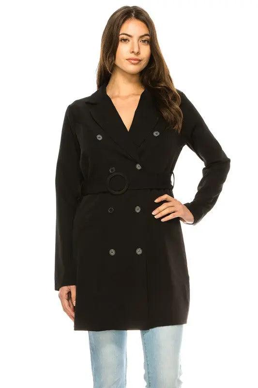 Women's Long Trench Coat With Belt - High Quality Jackets