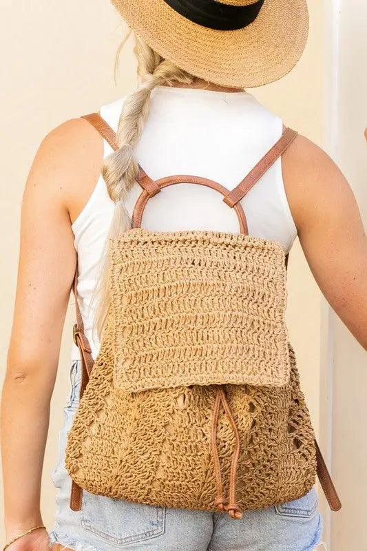 Woven Straw Backpack - Pure Modest Apparel - Backpacks
